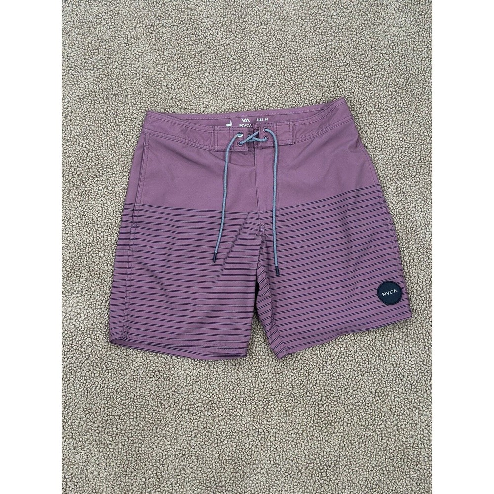 Mens RCVA Dark Red Swim Trunk Size 30 Used In Good Condition